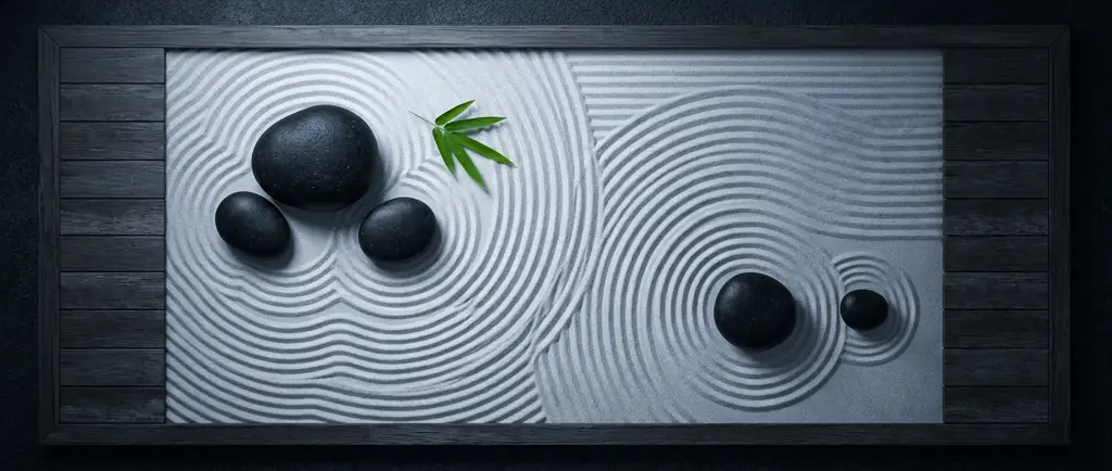 Quiet zen sand garden